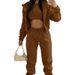 2026 New Spring Women's Clothing European And American Outfit Solid Color Hooded Sweatshirt Casual Fashion Sports Set_ecoleips.com