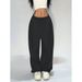 Women's Clothing Loose Straight Leg Pants - 90s Retro Wide Leg Joggers, Polyester Workwear Pants With Pockets, S-XXL (Ash Grey/Charcoal/Black)_ecoleips.com