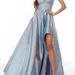 Glittery Spaghetti Strap Long Evening Dress Slimming Elegant Gown For Formal Banquet Party Event_ecoleips.com