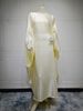 Women's Clothing New Summer Middle East Modest Muslim Fashion Bright Silk Satin Waist Abaya Dress_ecoleips.com