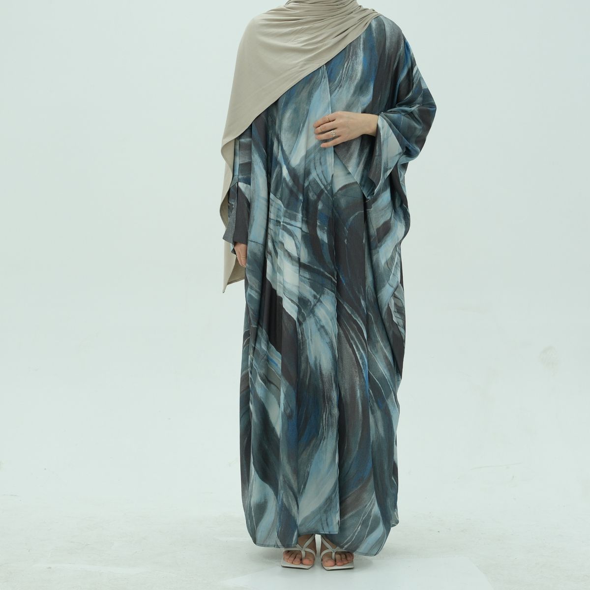 Muslim New Printed Cardigan AbayaLR984_ecoleips.com