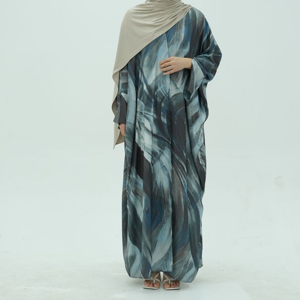 Muslim New Printed Cardigan AbayaLR984_ecoleips.com