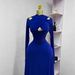 New 2025 Elegant Slimming Hollow out Long Sleeved Dress European American Style High Elasticity Skirt for Women_ecoleips.com
