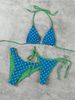 Women's Three Piece Swimwear Set Multi Color Polka Dot Tie up Bikini Bottoms Sexy Double Waistbands Triangle Bag Beach Vacationwear_ecoleips.com