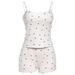Women's Sexy Slim Fit Heart Print Camisole And Base Shorts Set Cross Border Spring Summer New Casual Clothing_ecoleips.com