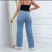 Women's Mid-waist Long Pants, New Style, Stretchy Ripped Loose Flared Jeans, Guangzhou Xintang Jeans_ecoleips.com