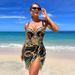 Women's clothing swimsuit female sexy back print bikini cover-up two-piece suit foreign trade bikini_ecoleips.com