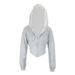 AD687 European American Cross-border Popular Hooded Cardigan Sweatshirt, Korean-style, Stylish, Slim-fit, Versatile Top_ecoleips.com