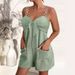 Women's Clothing Elegant Solid Color Metal Suspender Pocket Short Casual Jumpsuit_ecoleips.com