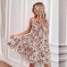 2026 European And American Summer New Elegant Sleeveless Pullover Printed Elastic Waist Strap Short Dress For_ecoleips.com