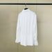 Women's New Spring Style White Shirt French Ruffle Collar Loose Fit Slimming Elegant Versatile Long Sleeved Top_ecoleips.com