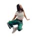 Aria Basics Foreign Trade European And American Cross-border Casual Loose Striped Outdoor Sports Y2K Elastic Drawstring Wide-leg_ecoleips.com
