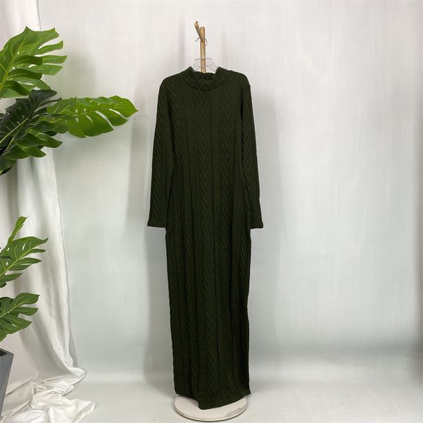 Simple Autumn Winter Knitted Sweater Base Dress For Women_ecoleips.com
