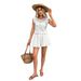 Women's Lace Patchwork Two Piece Set American Style Solid Color Vacation Look In Stock_ecoleips.com