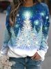 3D Printed Snowflake Christmas Sweatshirt - Cozy Fleece Pullover With Festive Design, Loose Fit Round Neck, Streetwear Style For Women (S-6XL)_ecoleips.com