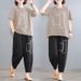 Women's Summer Two Piece Set Tummy Covering Loose Fitting Slimming Casual Sporty_ecoleips.com