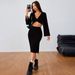 Voya Women's Sexy Versatile Fashion Set For Spring And Summer, New Wine Red Top Two-piece Set_ecoleips.com