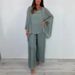 Women's Clothing Fashionable Loose Chiffon Long Sleeved Tops Wide Leg Pants Casual Suits_ecoleips.com