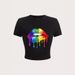 Women's Clothing New Products Cross Border Navel T Shirt Printed Short Sleeves_ecoleips.com
