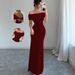 Women's Sleeveless Off-Shoulder Bodycon Dress Slim Fit Elegant Sexy Fashionable_ecoleips.com