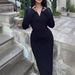 YD401 European And American Cross-border Women's New Sexy Long-sleeved Bodycon, Casual Slim-fit Hooded Solid Color_ecoleips.com