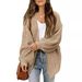 Women's Lantern Sleeves Coarse Needle Cardigans Fall And Winter New Knitted Sweaters Women's Coats Trend_ecoleips.com