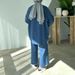 Women's Clothing autumn new women's clothing round neck lantern sleeve loose casual wide leg pants two piece suit_ecoleips.com