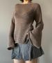 Women's Temperament Knitted Top Trumpet Sleeve Lace up Backless Sweater Autumn New Cross Border Sexy Design_ecoleips.com