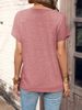 K New Women's Top Solid Color Twisted Buckle Fashion Short Sleeve T-shirt_ecoleips.com