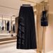 Women's Rose Patterned A-Line Skirt High Waisted Slimming Mid-Length Knitted Autumn/Winter New Style_ecoleips.com