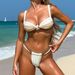 Women's Clothing Trendy Color Block Bikini Set – Sexy Lace-Up Two-Piece Swimsuit, American Style"_ecoleips.com