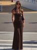 Mozision Off-shoulder Strapless Sexy Maxi Dress Women Elegant Sleeveless Backless Ruched High Split Club Party Long Dress_ecoleips.com