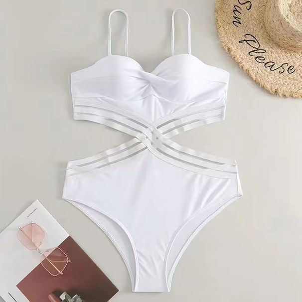 Women's Clothing Sexy Black Triangle One Piece Swimsuit Women's Steel Support Hard Bag High Waist Bikini_ecoleips.com