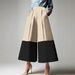 Women's Clothing Fashion Elegant Color Matching High Waist A Line Version Slim Long Casual Pants_ecoleips.com