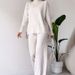 Cross-Border Two-Piece For Women New Fashion Casual Straight-Leg Pants Elegant Loose High-Neck Ribbed Knit Set_ecoleips.com