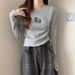 Irregularly Shaped, Solid-Colored Women's Long-Sleeved Garment For Spring And Autumn Seasons, Featuring A Perforated Des_ecoleips.com