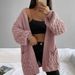 Women’s Longline Knit Cardigan – Striped & Textured Open Front Sweater (40-52) | Boho-Chic Lightweight Cover-Up_ecoleips.com