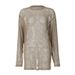 European And American Best-Selling Women's Clothing 2026 Spring New Fashion Sexy See-Through Loose Round-Neck T-Shirt_ecoleips.com