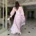 European And American 2025 Spring New Vintage Elegant Long-Sleeve Waist-Cinching Floral Dress For Women_ecoleips.com