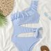 Women's Clothing New One Piece Swimsuit Women's Ruffled Hollow Lace Up Swimsuit High End Hot Spring Striped Swimsuit_ecoleips.com