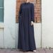 Muslim Women's Clothing Middle East Arabic Style Stand Up Collar Pocket Cardigan Green Dress_ecoleips.com