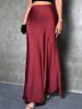 Elegant Satin Maxi Skirt – Flowy A-Line Long Skirt With Smooth Polyester Fabric, Light Blue/Slate Blue/Navy, XS/S/M/L/XL_ecoleips.com