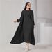 Verve Arabic Muslim Women's Two-Piece Vest Dress Cardigan Robe Ribbed Set_ecoleips.com