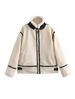 Women’s Biker-Style Faux Shearling Jacket – Winter-Ready Fleece-Lined Coat With Plush Collar (Black/White/Cream)_ecoleips.com