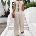 Women's Clothing Casual Pants Perspective Holiday Style Trousers Hollow Two Piece Set_ecoleips.com