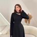 Women’s Clothing Spring And Autumn New Solid Color Long Sleeved Slim Temperament Dress_ecoleips.com