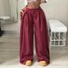 High-Waisted Pleated Loose Floor-Length Suit Trousers Women's Casual Pinstripe Streetwear European American Trendy_ecoleips.com