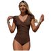 2026 New Pure Color One-Piece Swimsuit Women's Sport Conservative Casual Bikini Popular Swimwear High Elasticity Nylon Fabric_ecoleips.com