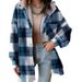 Aria Basics 2025 European And American Style Women's Flannel Plaid Jacket Long Sleeve Autumn Button Color Block Hooded Coat_ecoleips.com