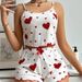 Aria Basics Aria Basics Cross-Border Hot-Selling European And American Wom's Homewear Heart Print Camisole Casual Wearable Pajamas Set For_ecoleips.com